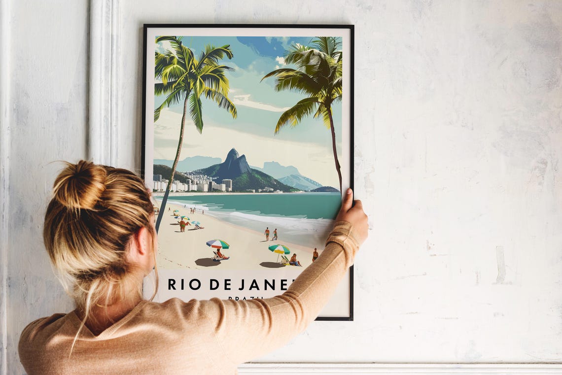 Rio De Janerio Travel Print Wall Art Rio De Janerio Brazil Gift Brazil Poster Brazil Travel South America Travel Print Travel Wall Art - Image 2