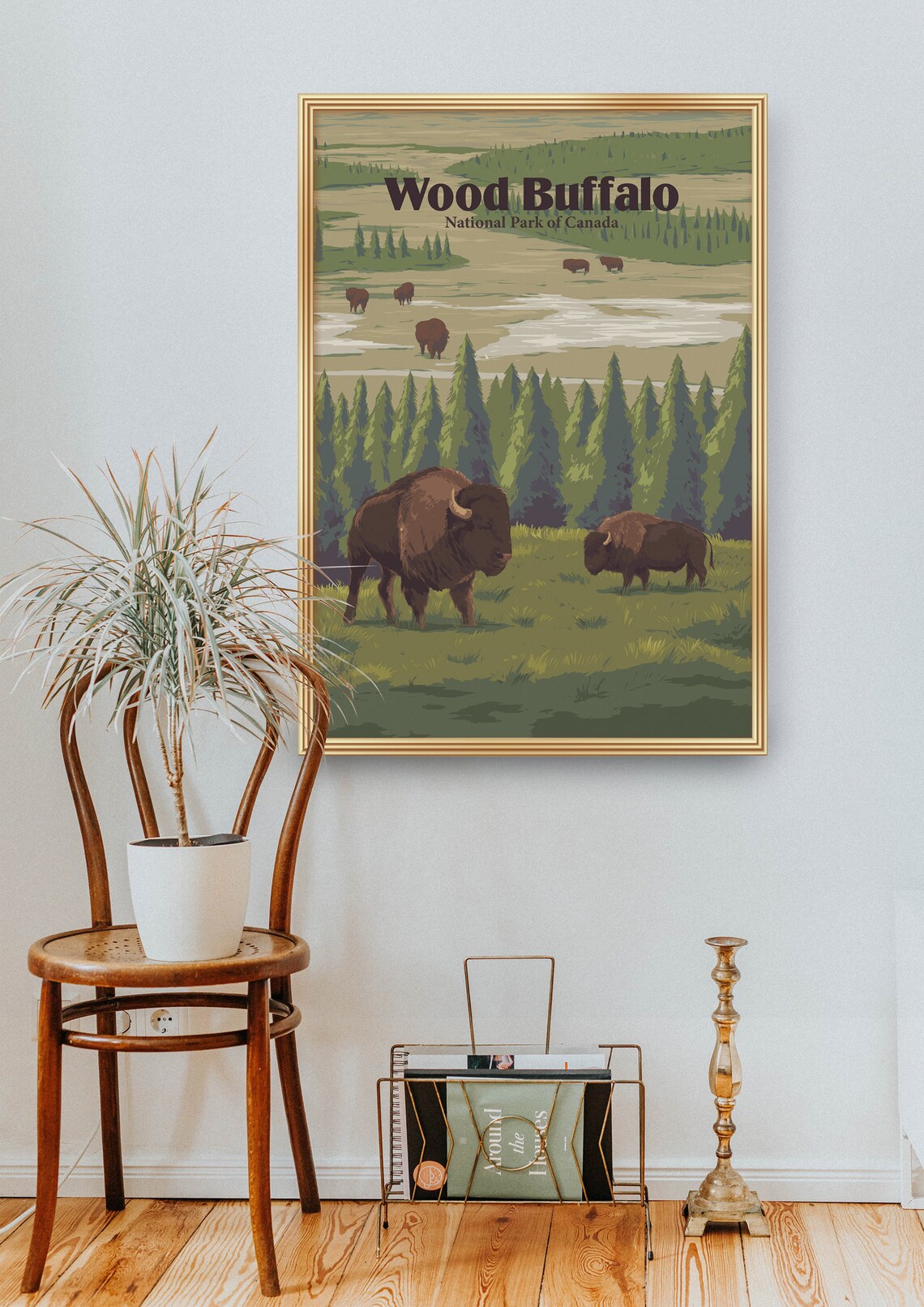 Wood Buffalo National Park Vintage Travel Poster - Image 2