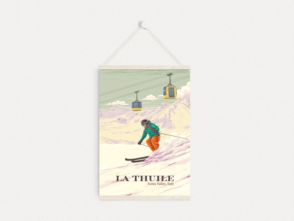 La Thuile Vintage Travel Poster, Aosta Valley - Image 4