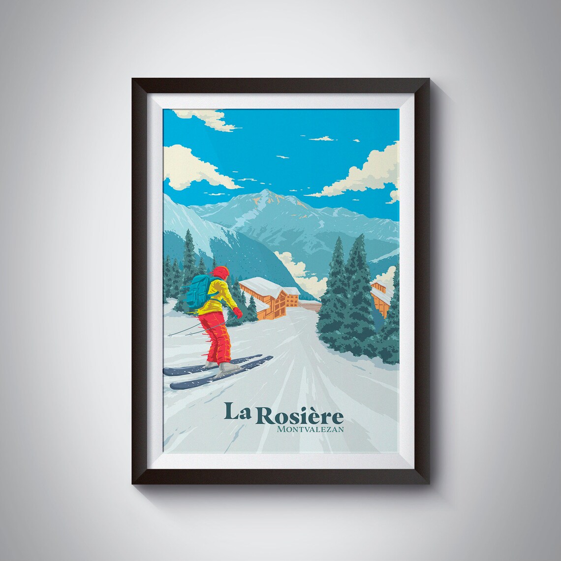 La Rosiere Ski Resort Vintage Travel Poster