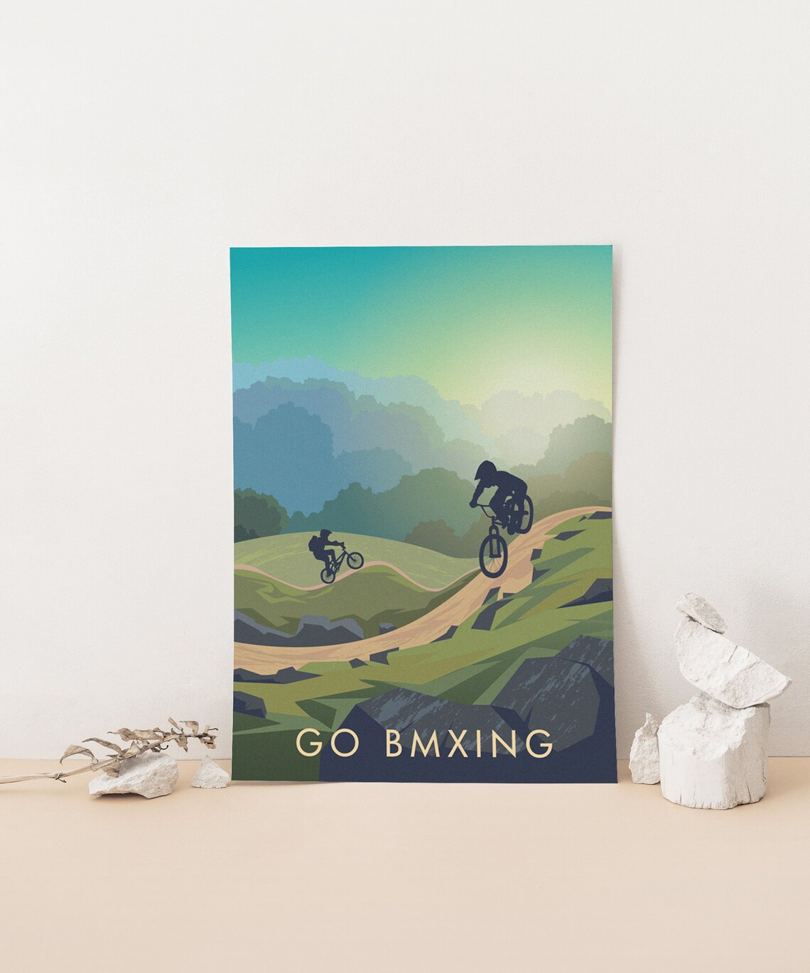 Go Bmxing Vintage Travel Poster, Cycling Wall Art Print - Image 3