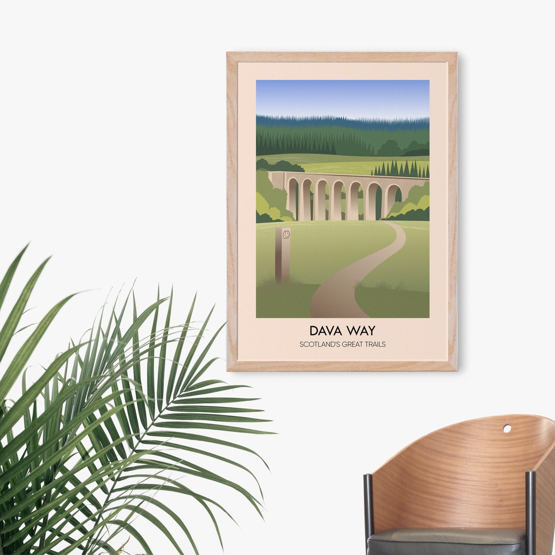 Dava Way Scotland Divie Viaduct Trail Meadow Hiking Travel Poster - Image 3