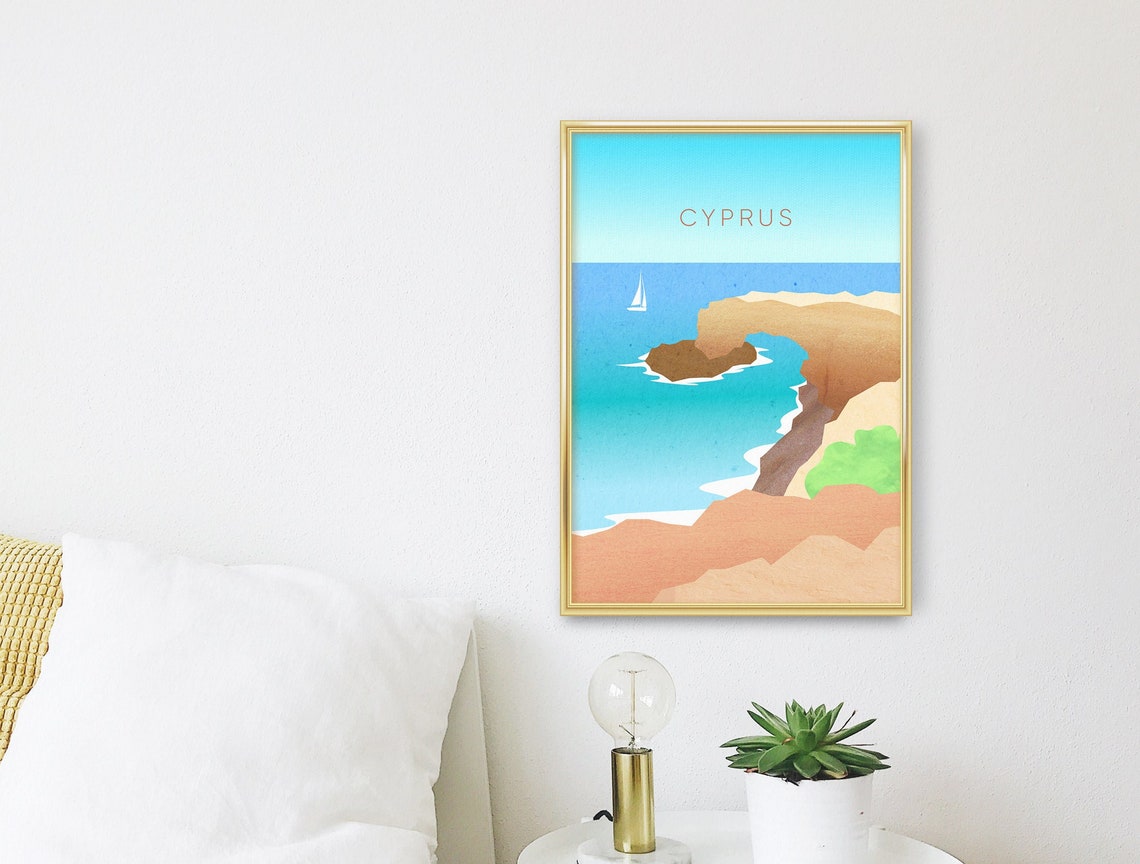 Cyprus Bridge of Lovers Mediterranean Coastal Rock Arch Poster - Image 3