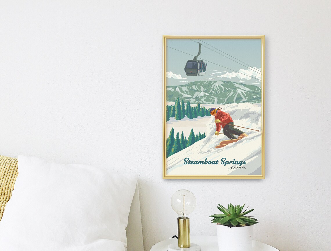 Steamboat Springs Vintage Ski Resort Travel Poster - Image 3