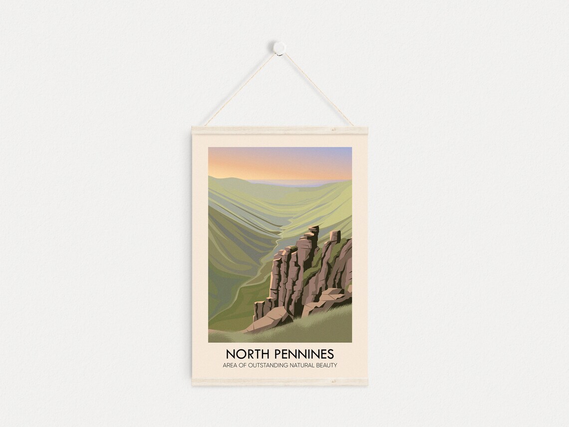 North Pennines AONB Vintage Travel Poster Print - Image 4