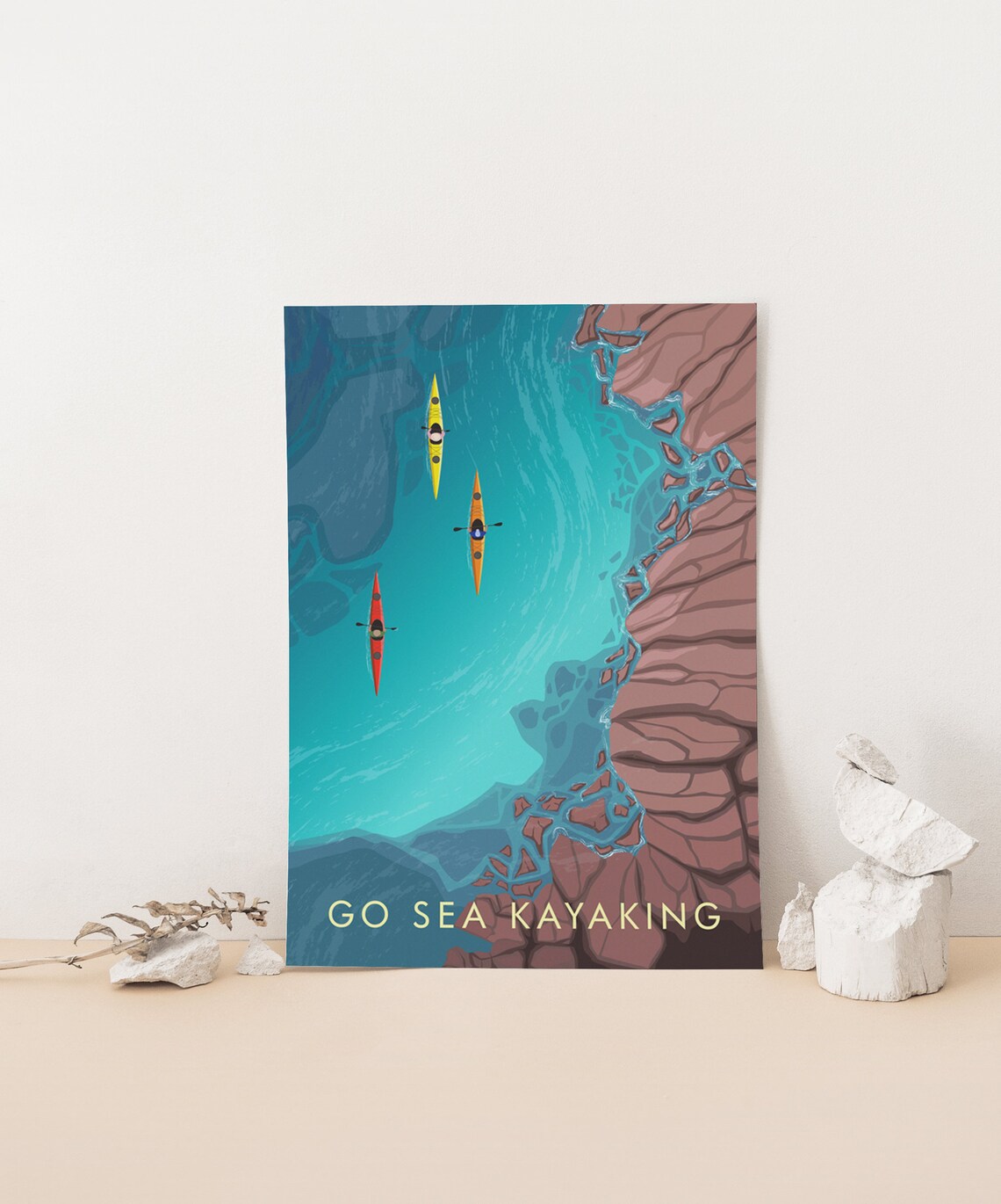 Go Sea Kayaking Travel Poster, Adventure Sports - Image 4