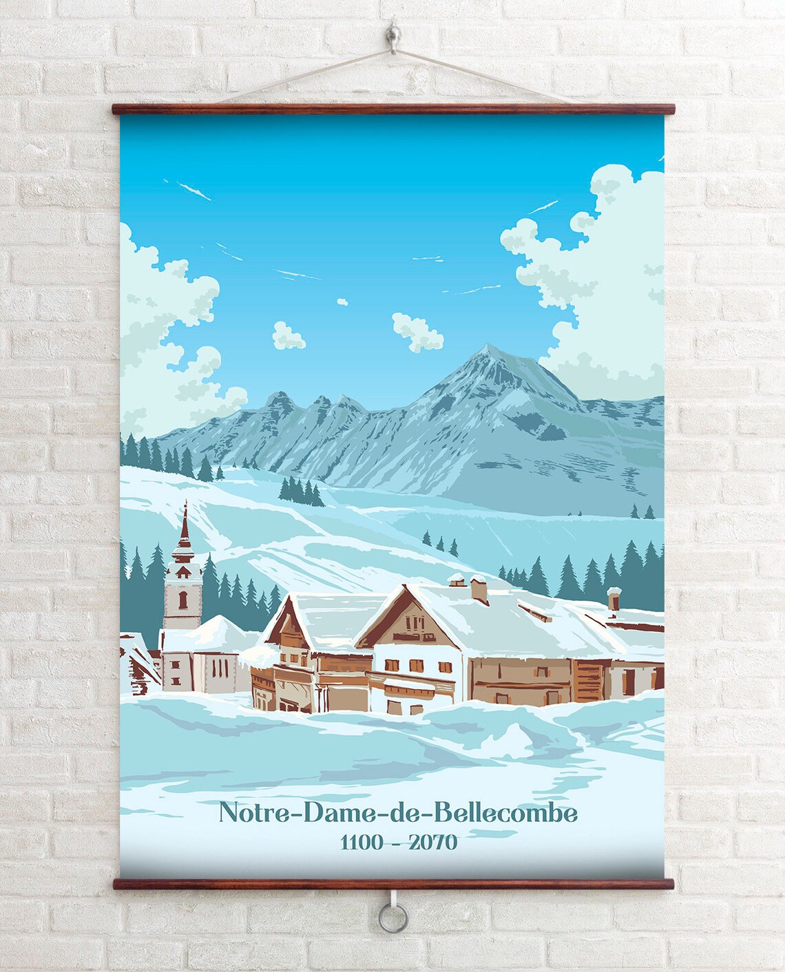 Notre Dame De Bellecombe Ski Resort Poster, French Alps - Image 4