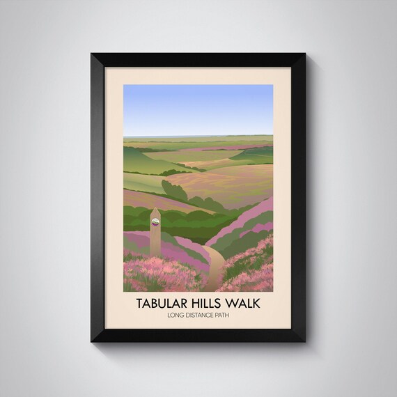 Tabular Hills Walk Long Distance Path Heather Moors Hiking Travel Poster
