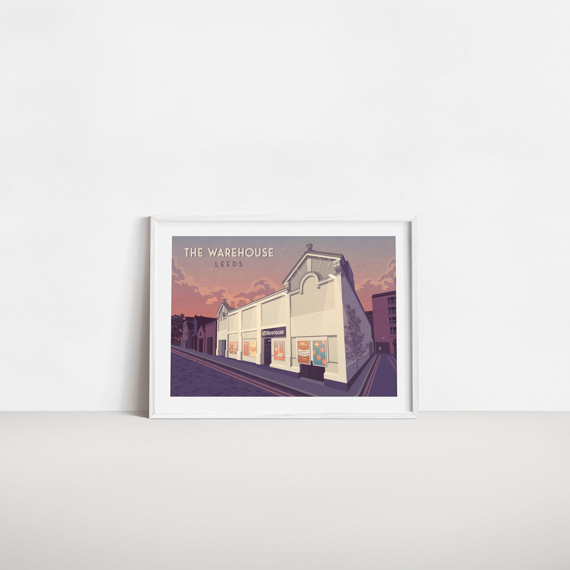 The Warehouse Leeds White Club Building Dusk Retro Venue Poster - Image 2