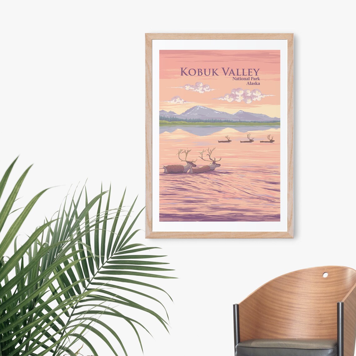 Kobuk Valley National Park Poster Alaska Usa Kobuk River Caribou Migration Kobuk Sand Dunes Vintage Travel Print Retro Wall Art Gift - Image 3