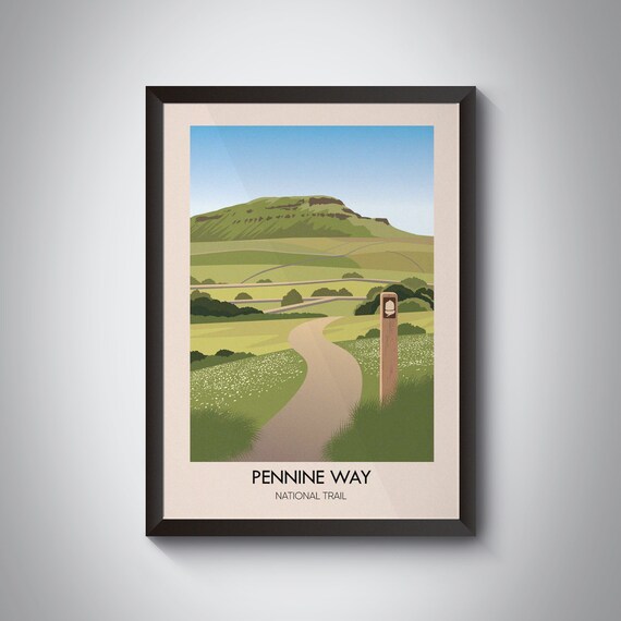 Pennine Way National Trail Yorkshire Dales Hiking Travel Poster