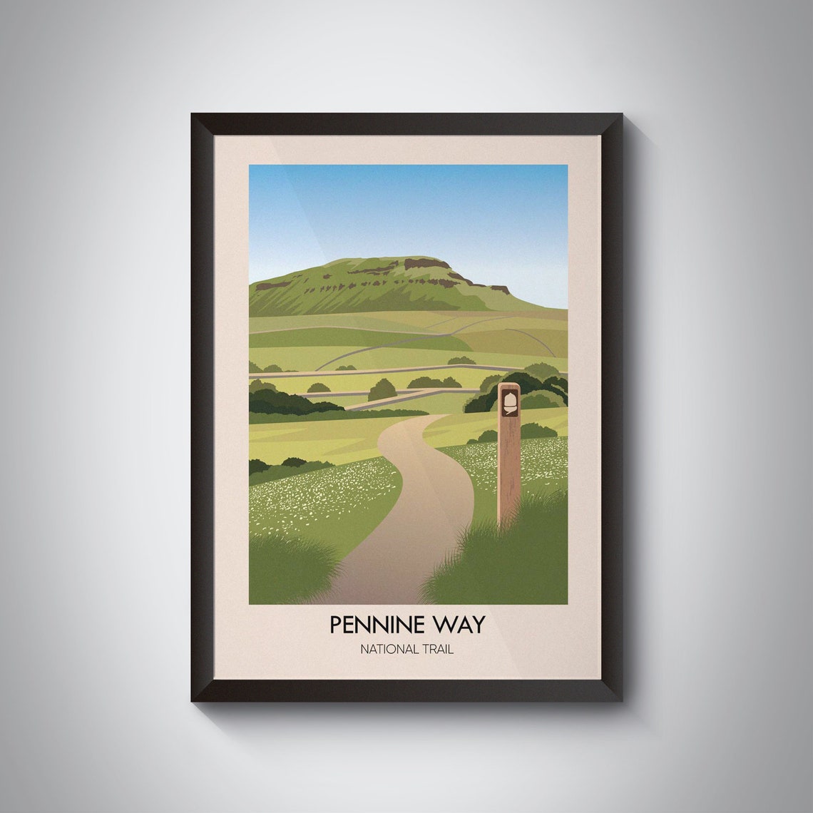 Pennine Way National Trail Yorkshire Dales Hiking Travel Poster