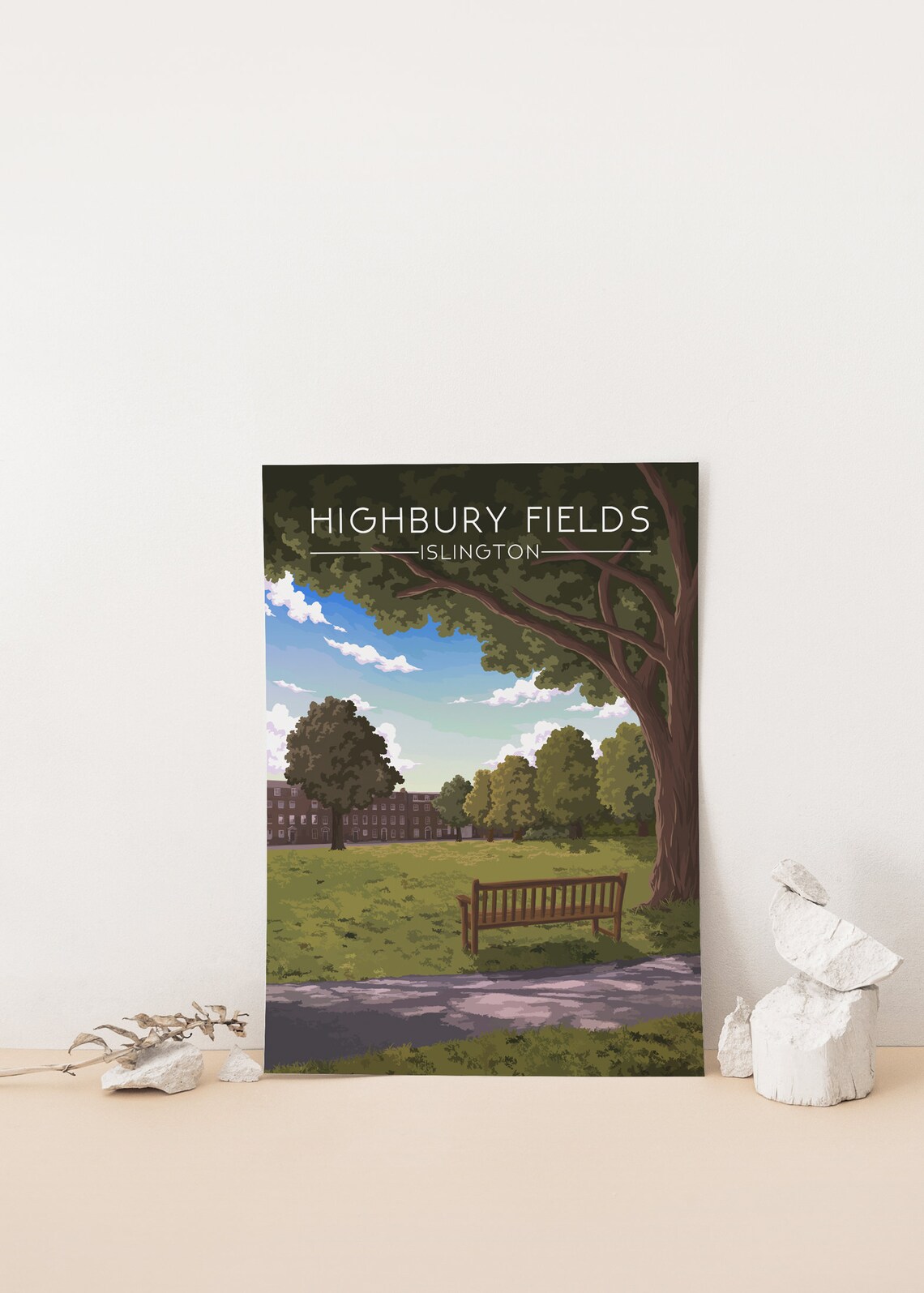 Highbury Fields London Park Travel Poster Print - Image 4