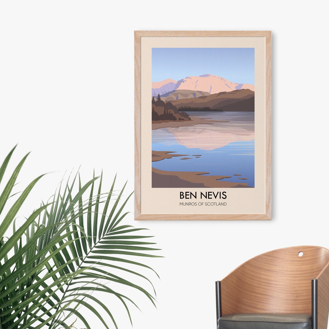 Ben Nevis Scotland Mountain Lake Sunrise Reflection Travel Poster - Image 3