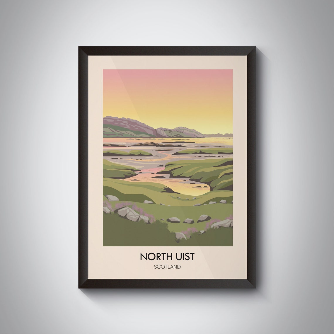 North Uist Island Scotland Sunset Marshland Outer Hebrides Poster