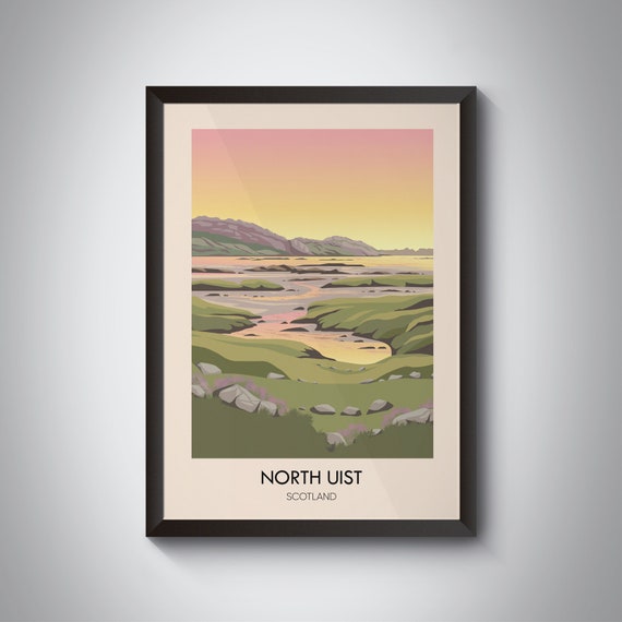 North Uist Island Scotland Sunset Marshland Outer Hebrides Poster