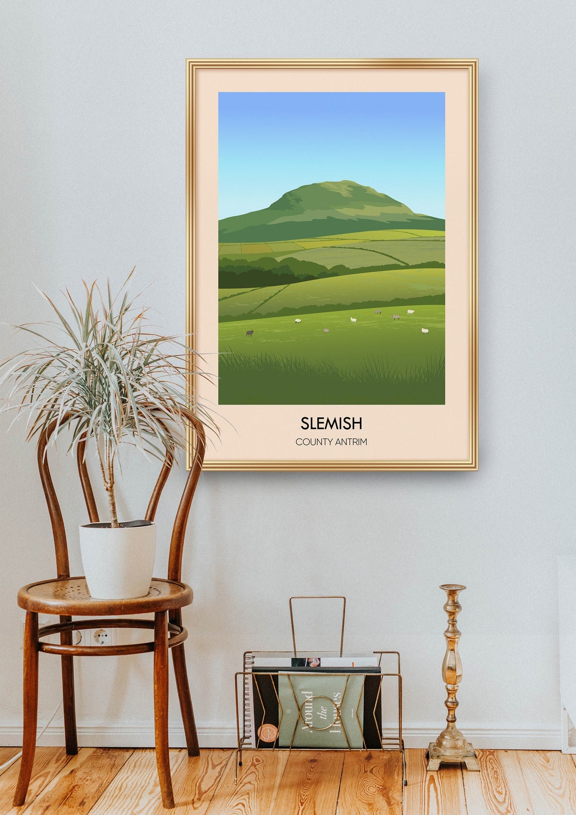 Slemish Mountain County Antrim Green Pasture Sheep Meadow Poster - Image 2