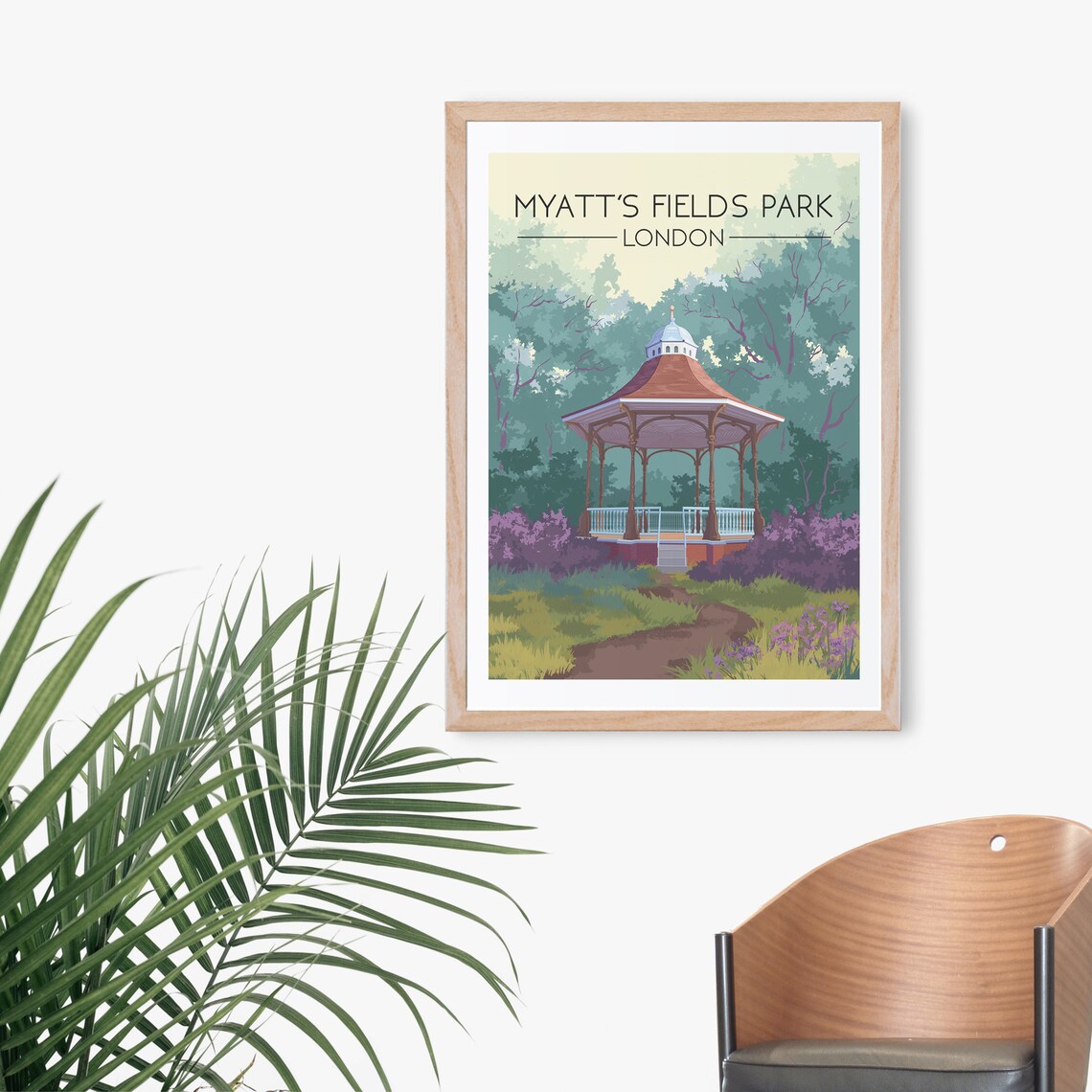 Myatts Fields Park London Vintage Travel Poster - Image 3