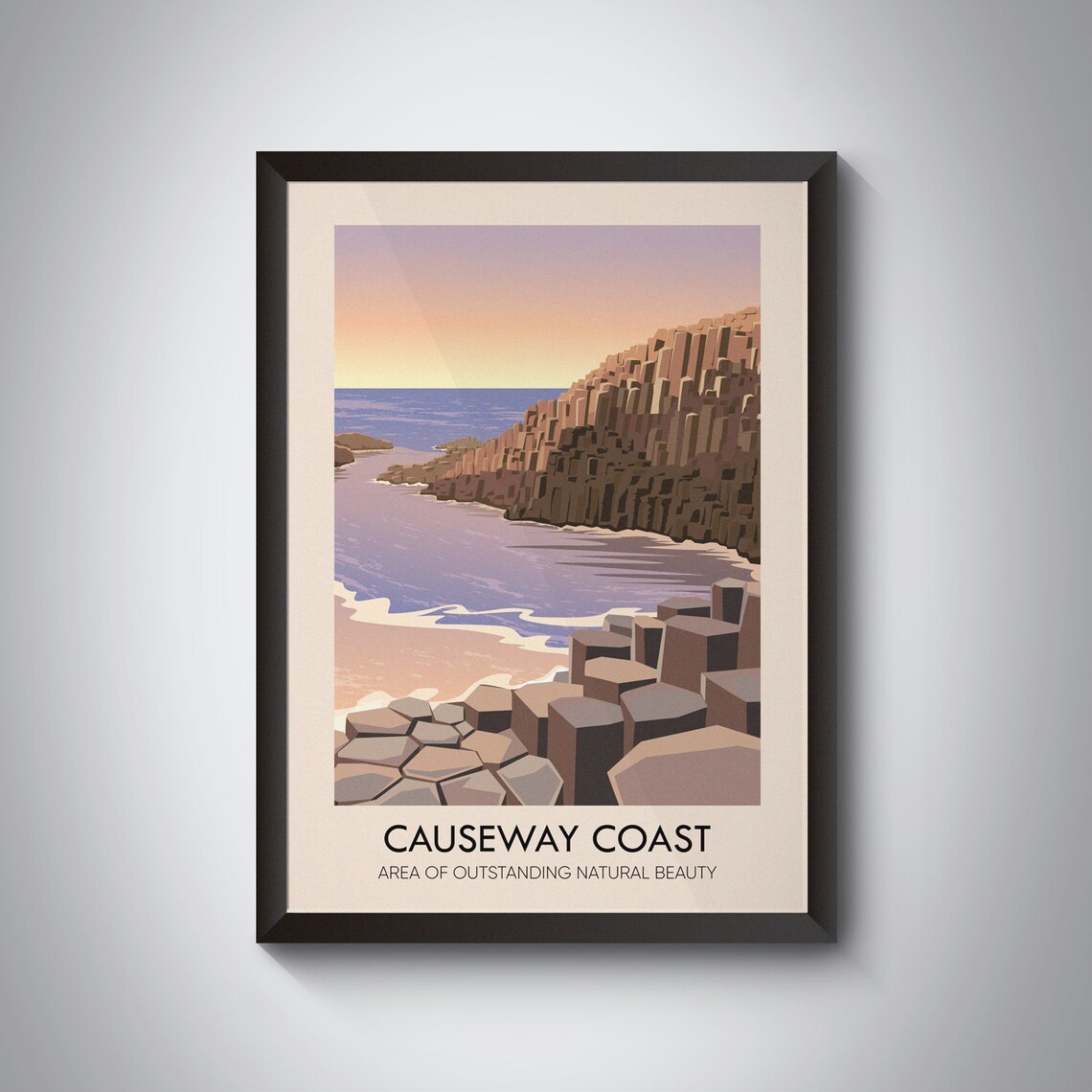Causeway Coast Vintage Travel Poster, County Antrim