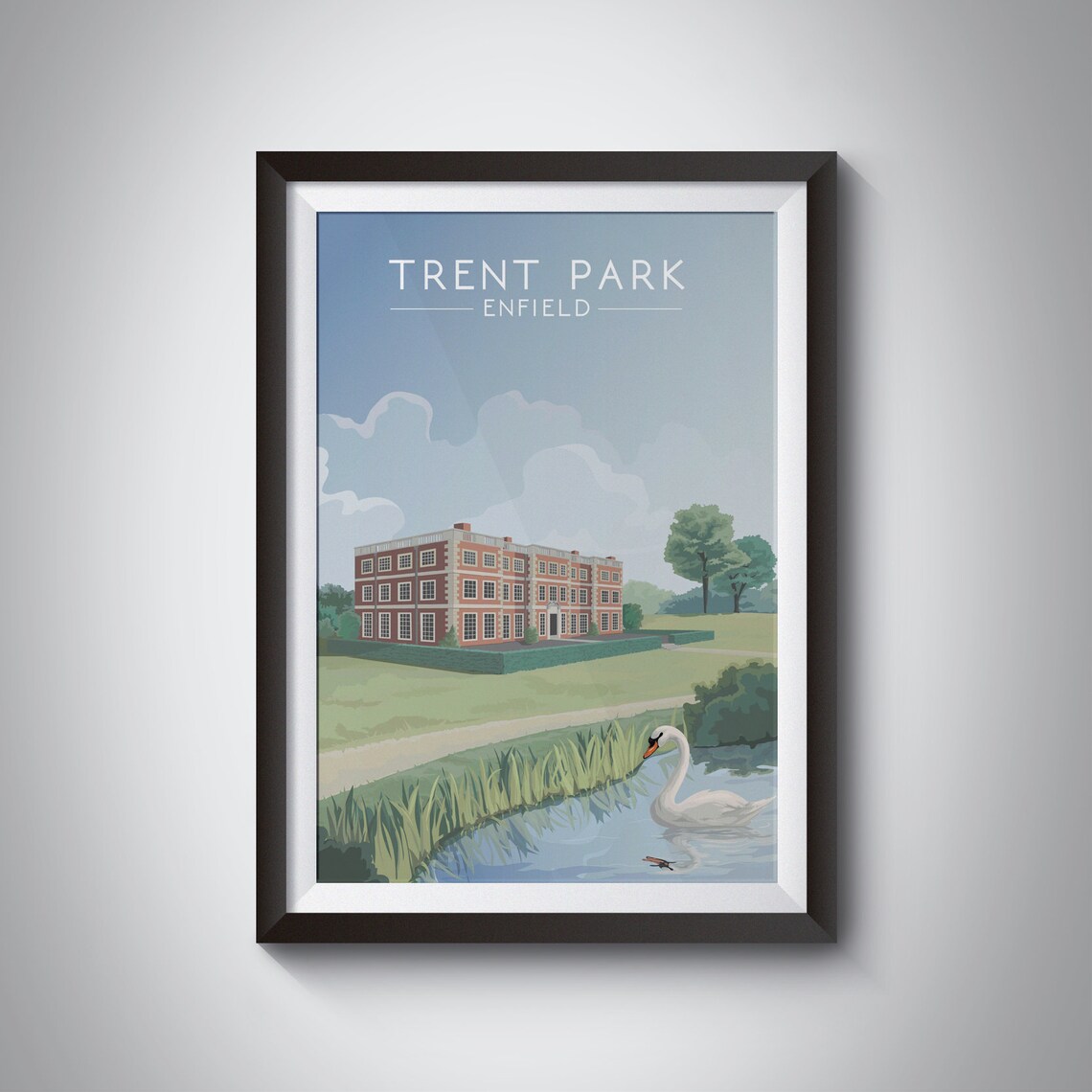Trent Park Vintage Travel Poster, North London
