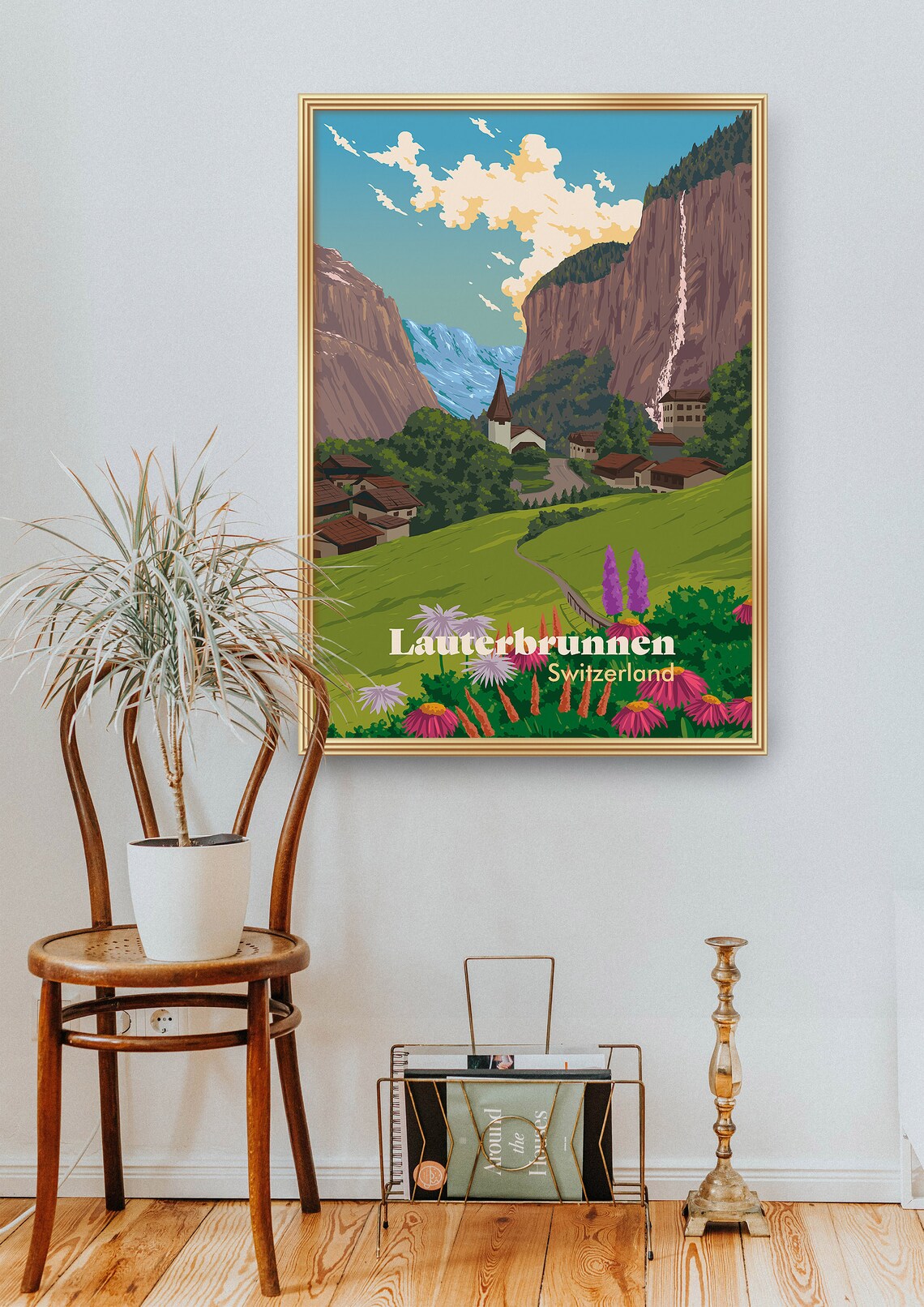 Lauterbrunnen Switzerland Travel Poster, Swiss Alps - Image 2