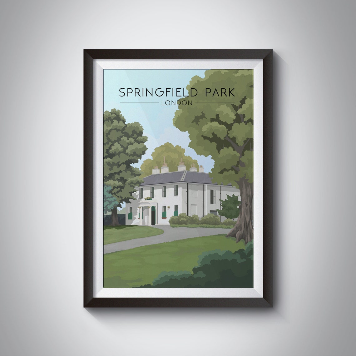 Springfield Park London Springfield House Garden Vintage Poster