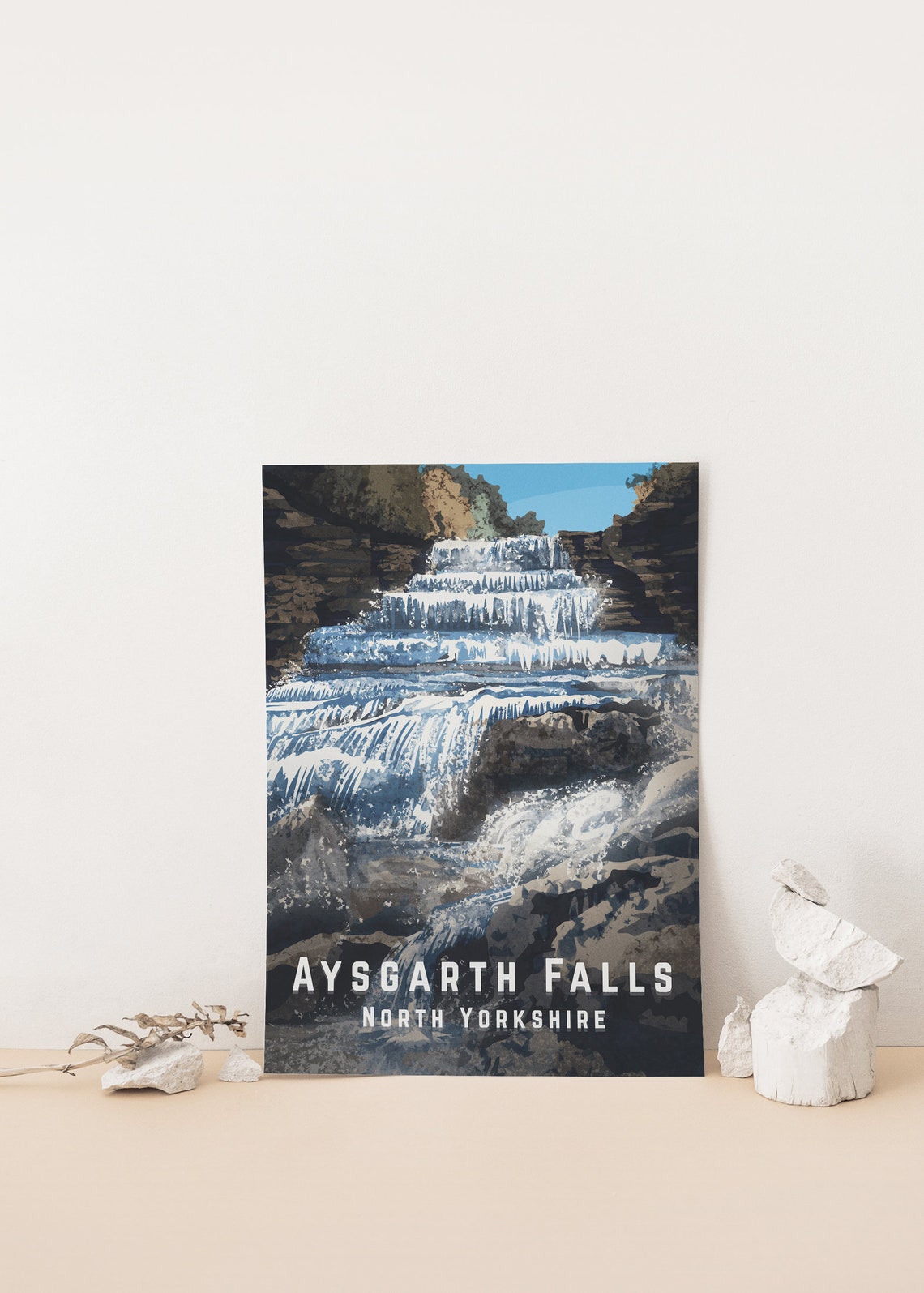 Aysgarth Falls North Yorkshire Cascade Waterfall Dales Poster - Image 4