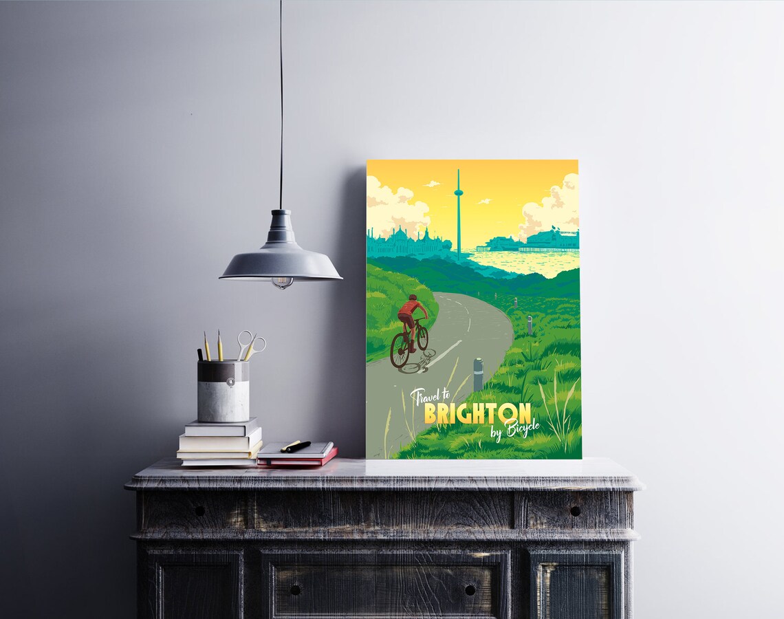 Brighton Cycling Poster, London to Brighton Route - Image 2