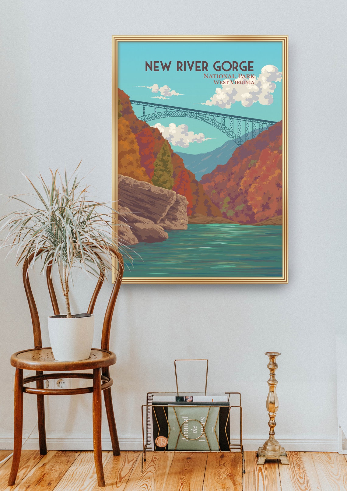 New River Gorge National Park Autumn Bridge West Virginia Poster - Image 2