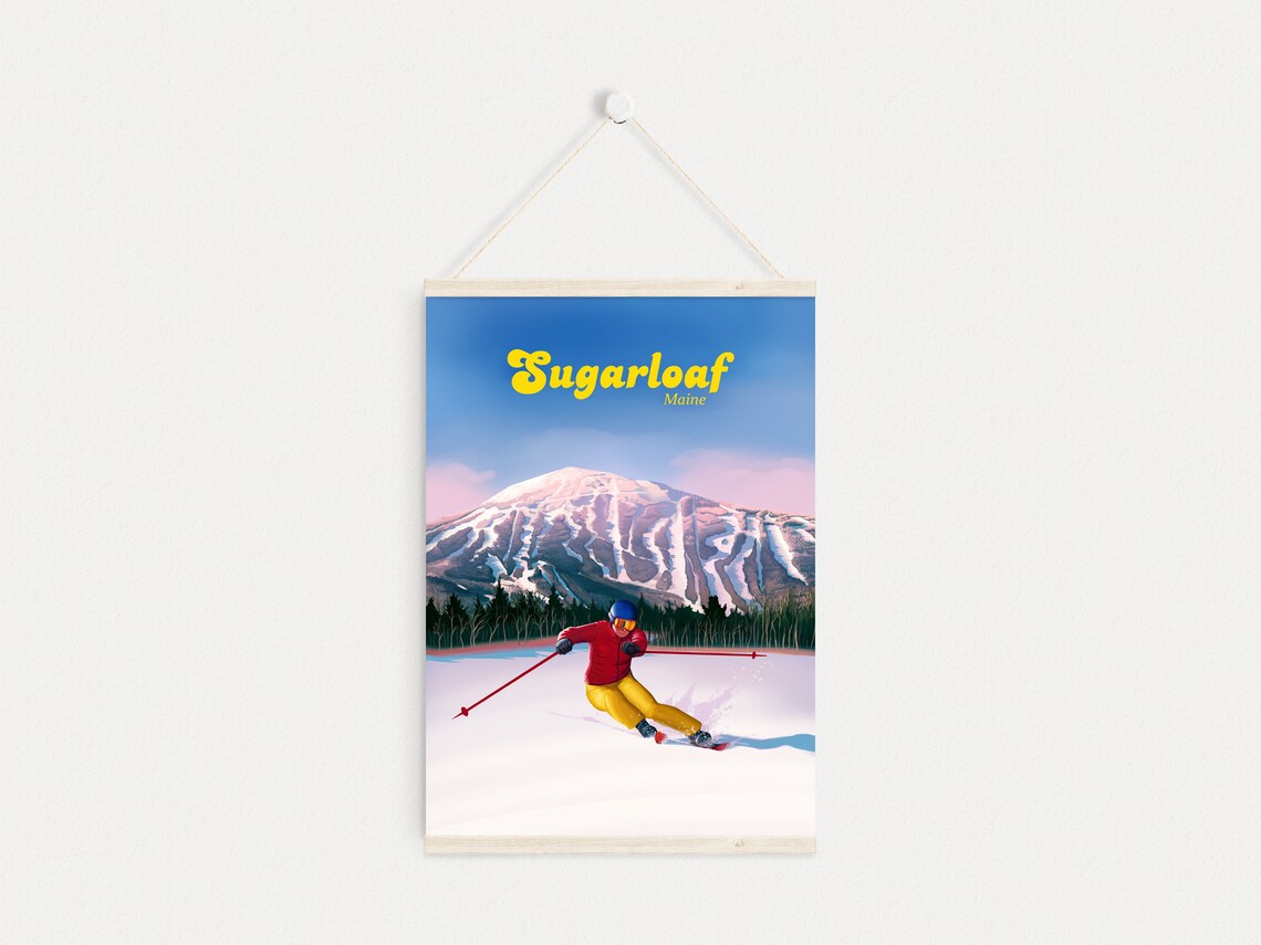 Sugarloaf Ski Resort Vintage Travel Poster Print - Image 4