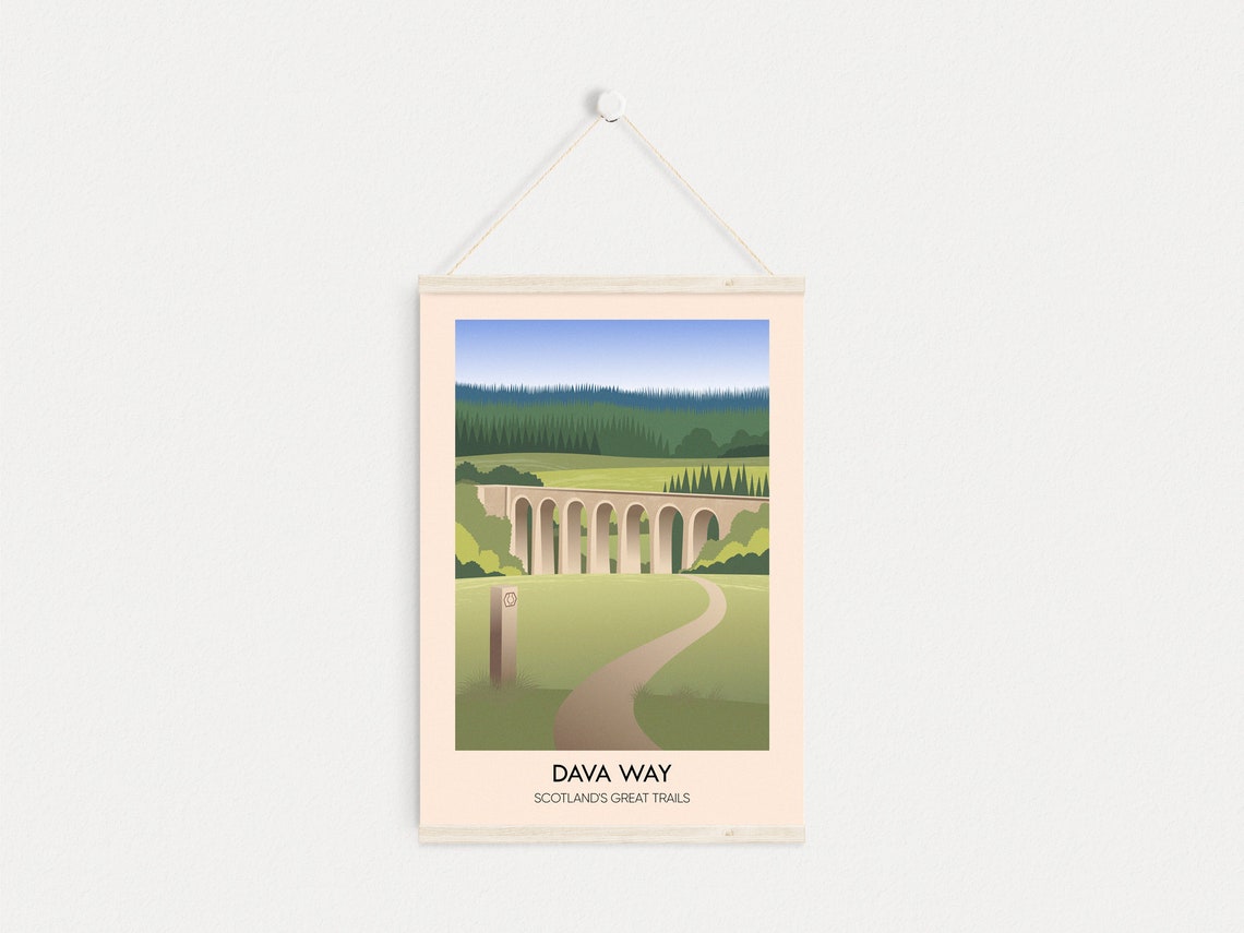 Dava Way Scotland Divie Viaduct Trail Meadow Hiking Travel Poster - Image 4
