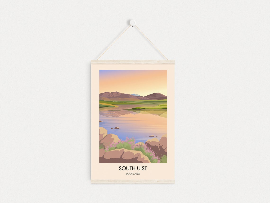 South Uist Scotland Loch Sunset Reflections Poster Outer Hebrides Island - Image 2