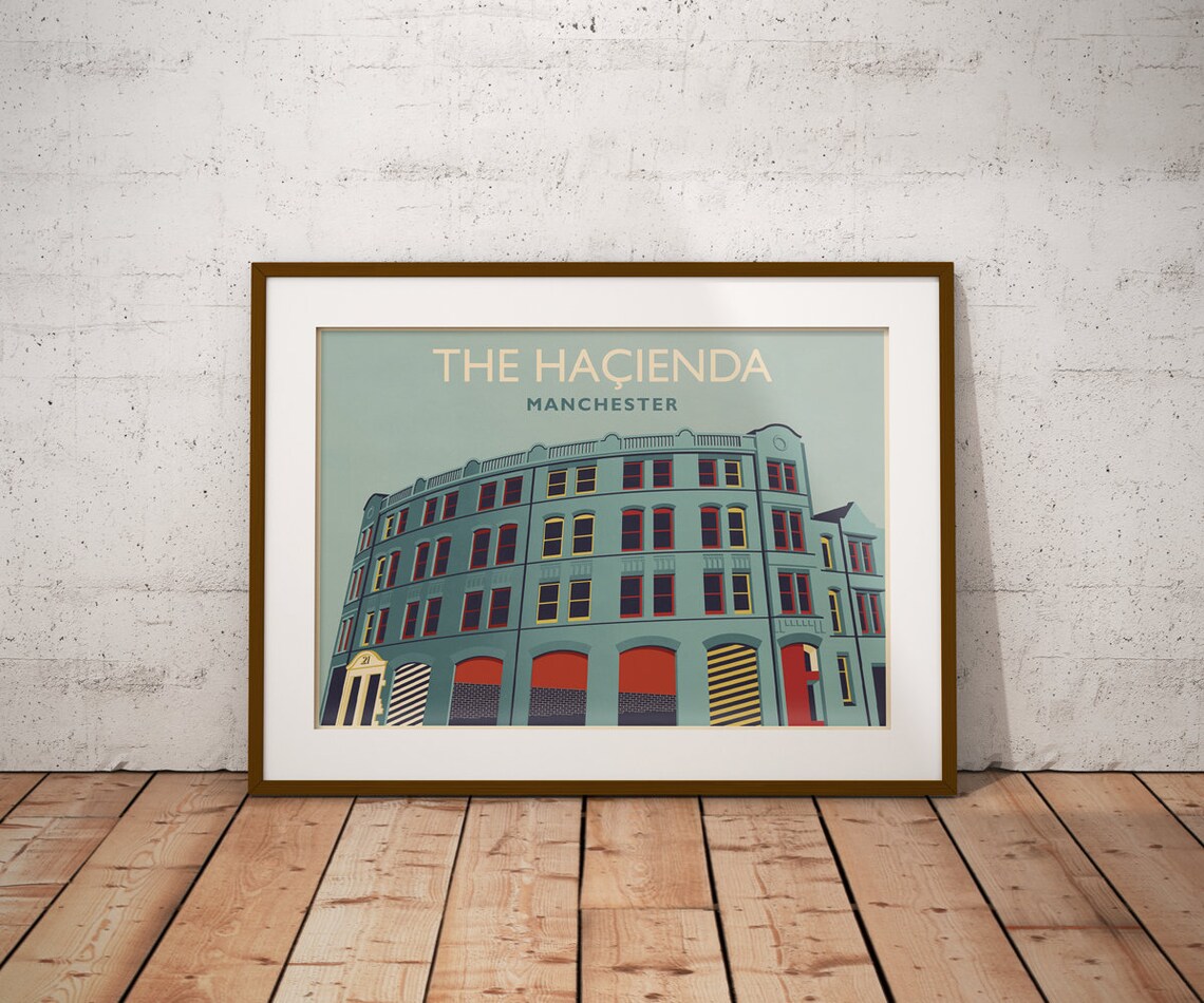 Hacienda Manchester Music Art Deco Art Print - Image 2