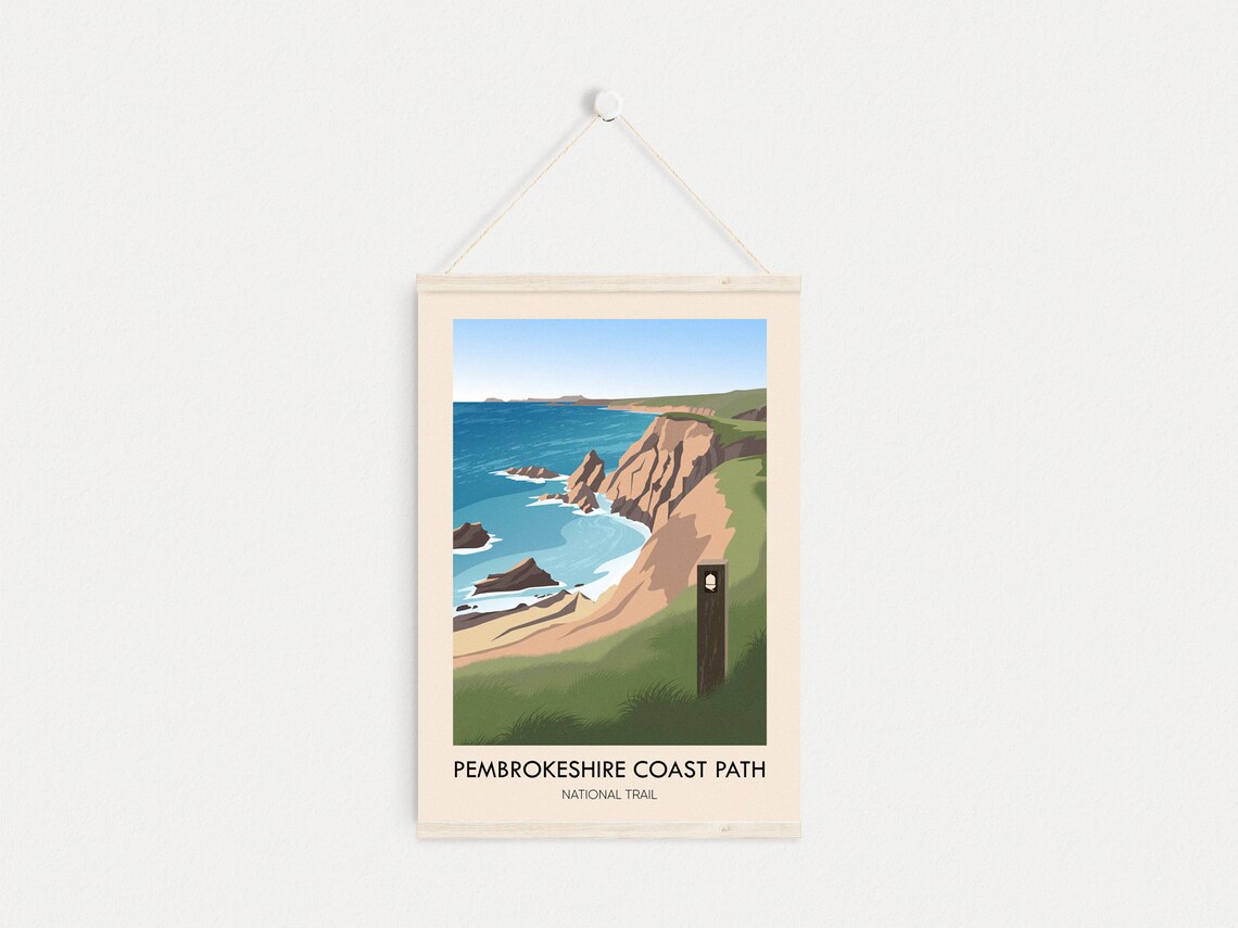 Pembrokeshire Coast Path Travel Poster, Wales - Image 4