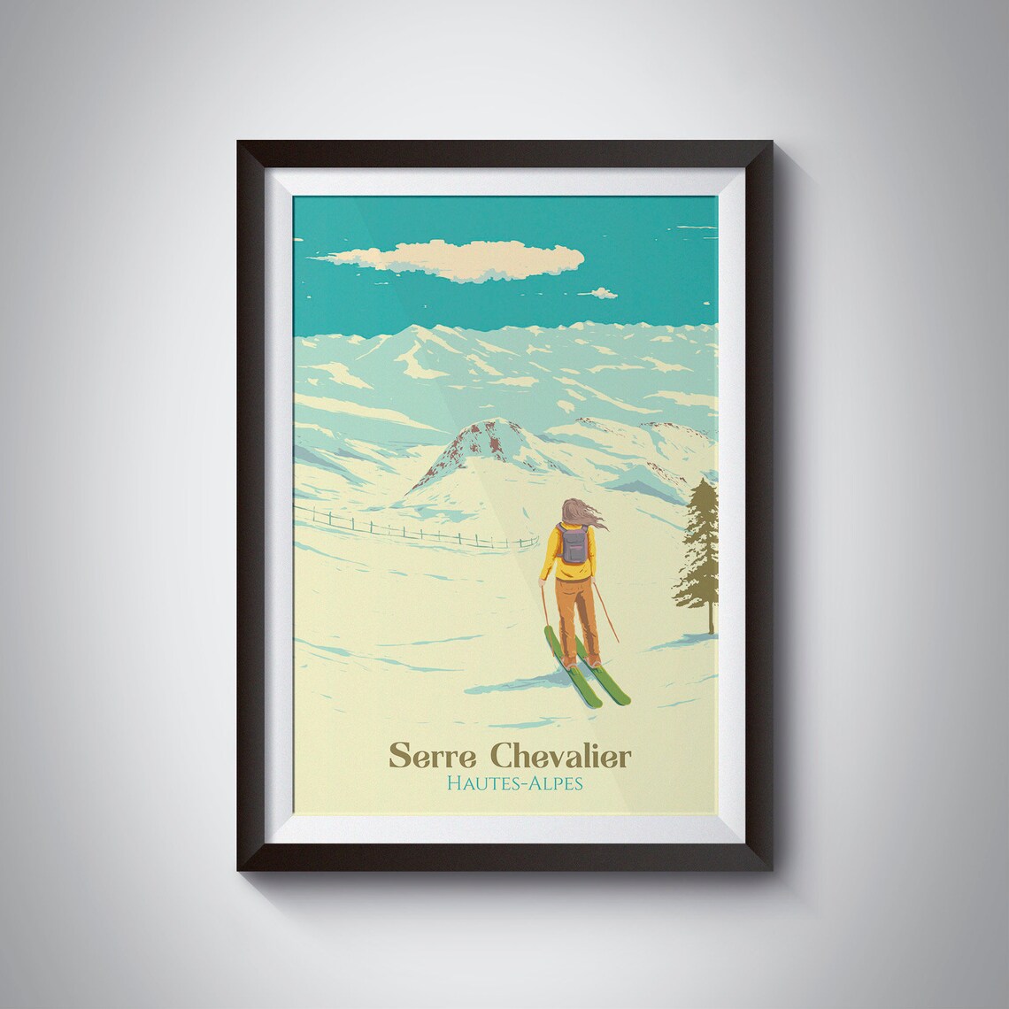 Serre Chevalier Vintage Ski Resort Travel Poster
