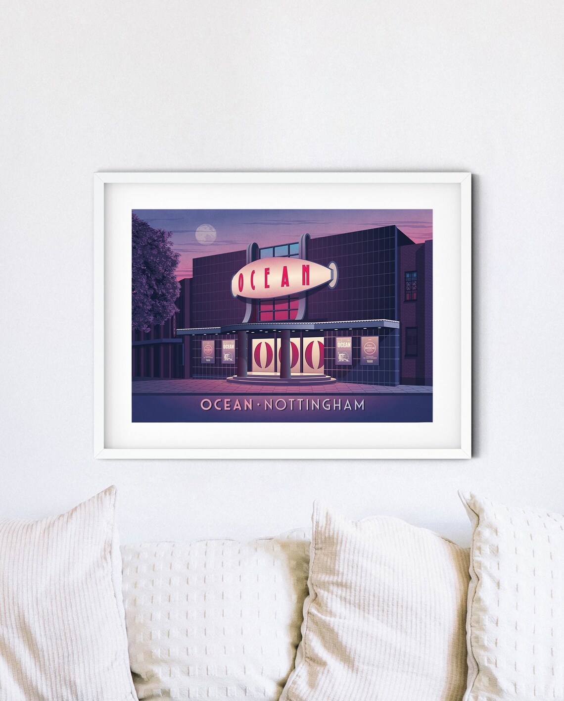 Ocean Nottingham Nightclub Moonlight Sign Vintage Venue Travel Poster - Image 4