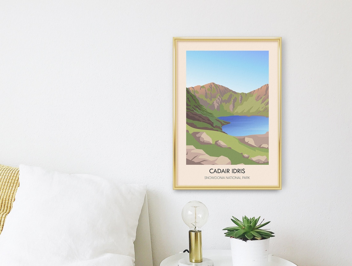 Cadair Idris Snowdonia Wales Mountain Lake Minimalist Poster - Image 3