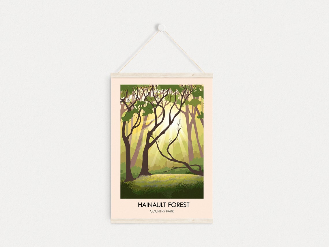 Hainault Forest Country Park Poster London Romford Redbridge Havering Essex Epping Forest Vintage Travel Print Woodland Hiking Art - Image 3