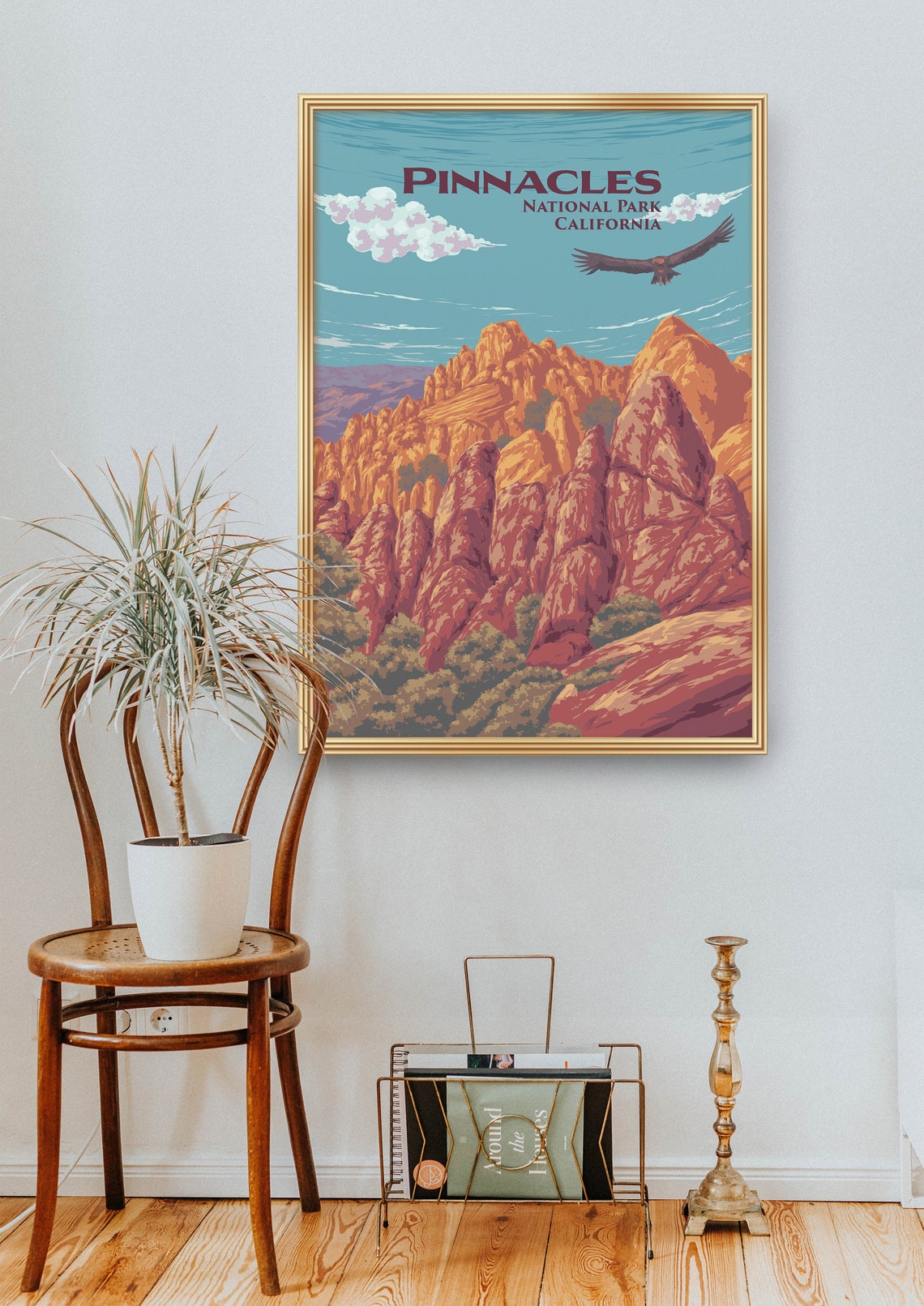 Pinnacles National Park California Condor Rock Spires Travel Poster - Image 2