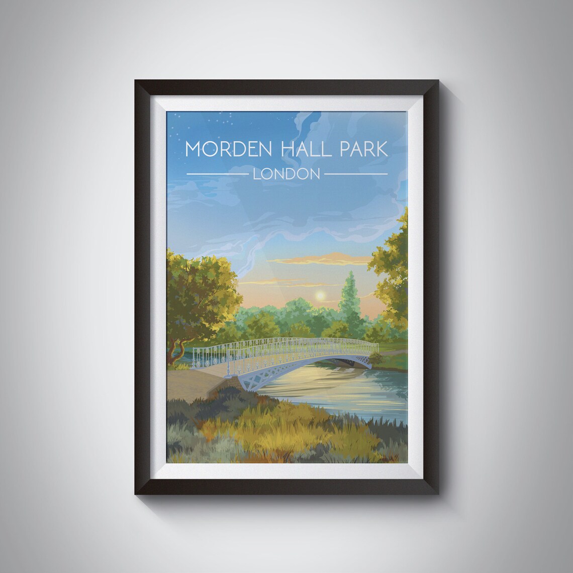 Morden Hall Park London Vintage Travel Poster