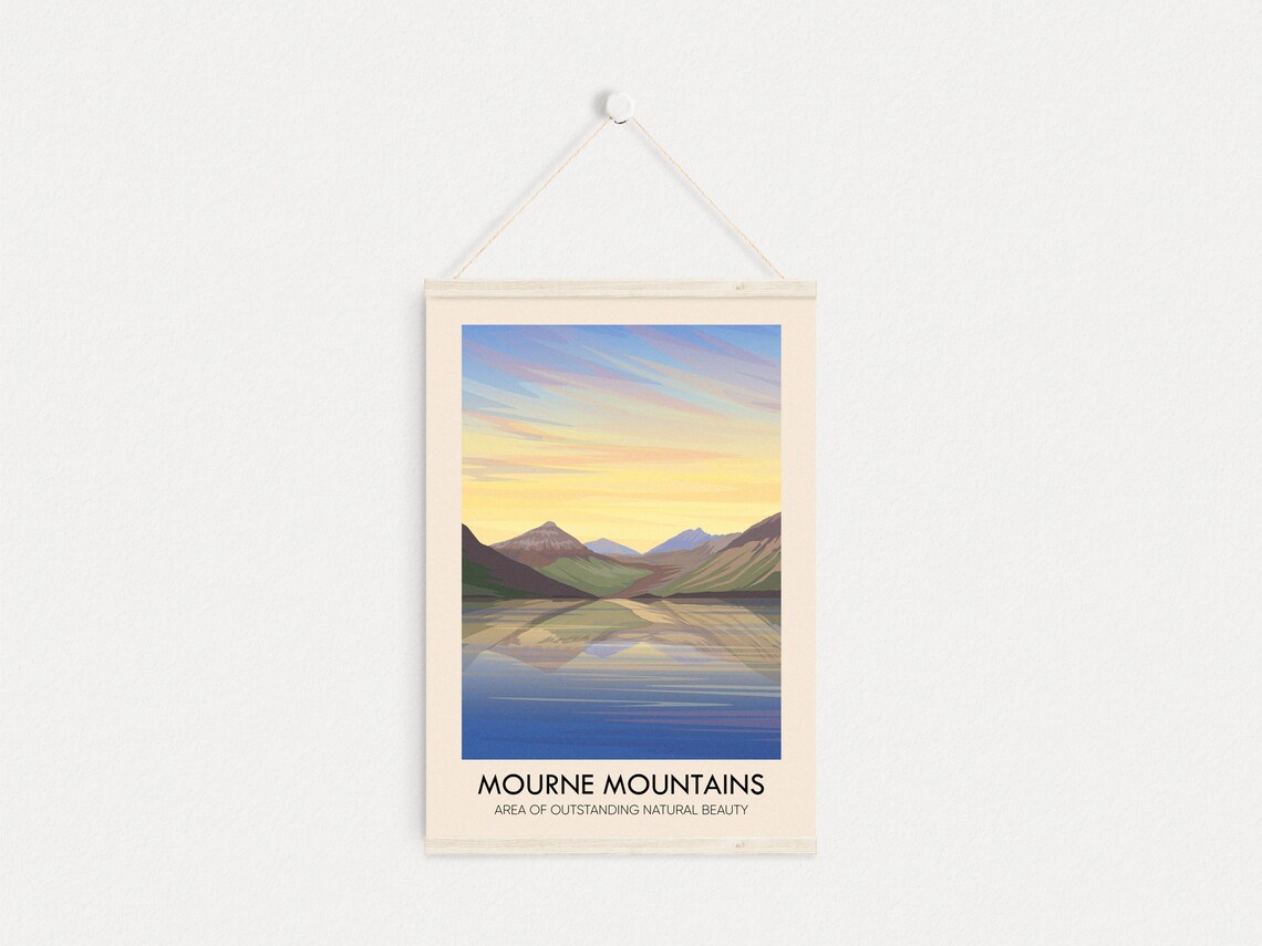 Mourne Mountains AONB Vintage Travel Poster, Northern Ireland - Image 4