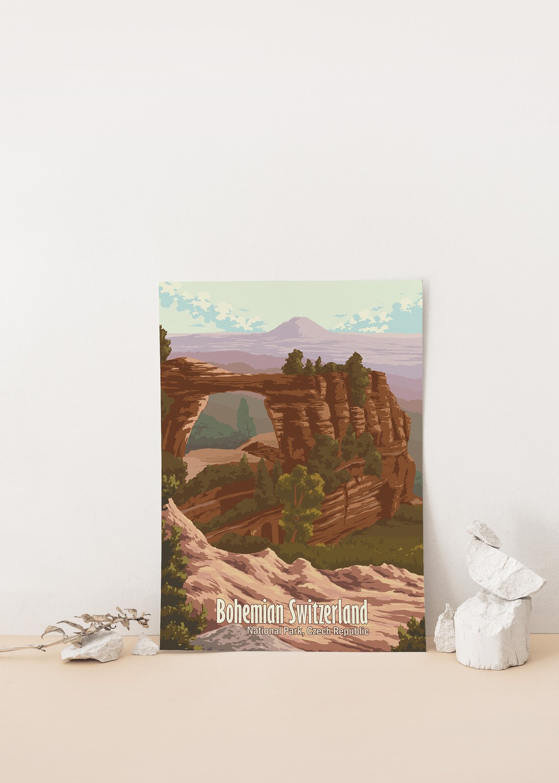 Bohemian Switzerland Czech Republic Sandstone Arch Travel Poster - Image 4