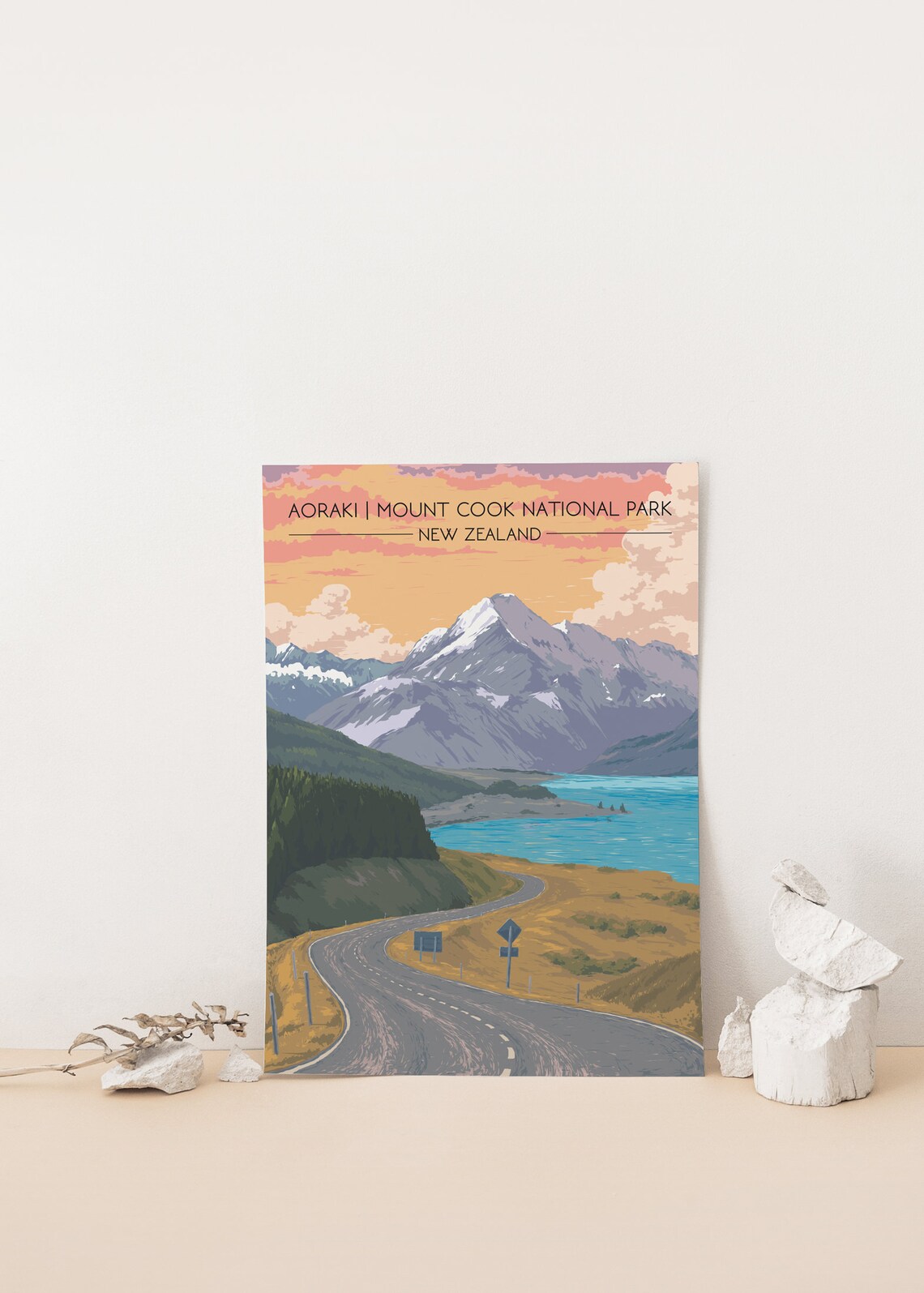 Aoraki Mount Cook National Park Vintage Travel Poster - Image 4