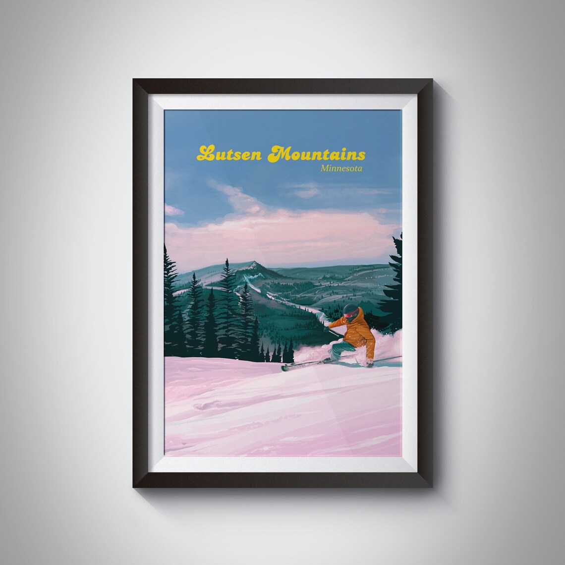 Lutsen Mountains Vintage Travel Poster, Minnesota