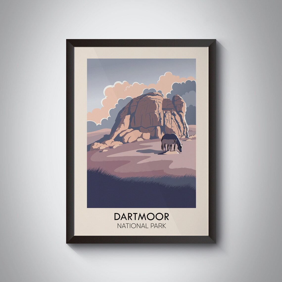Dartmoor National Park Retro Travel Poster Print