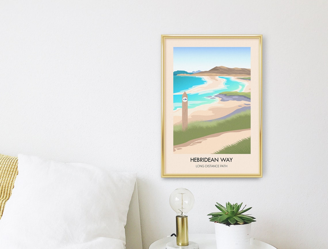 Hebridean Way Long Distance Coastal Trail Hiking Poster Scotland Outer Hebrides - Image 2