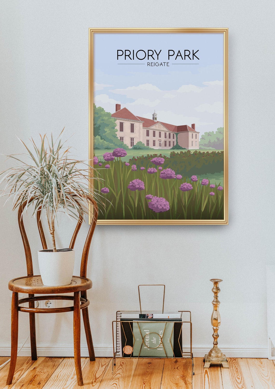 Priory Park Reigate Historic Manor House Flower Meadow Poster - Image 2