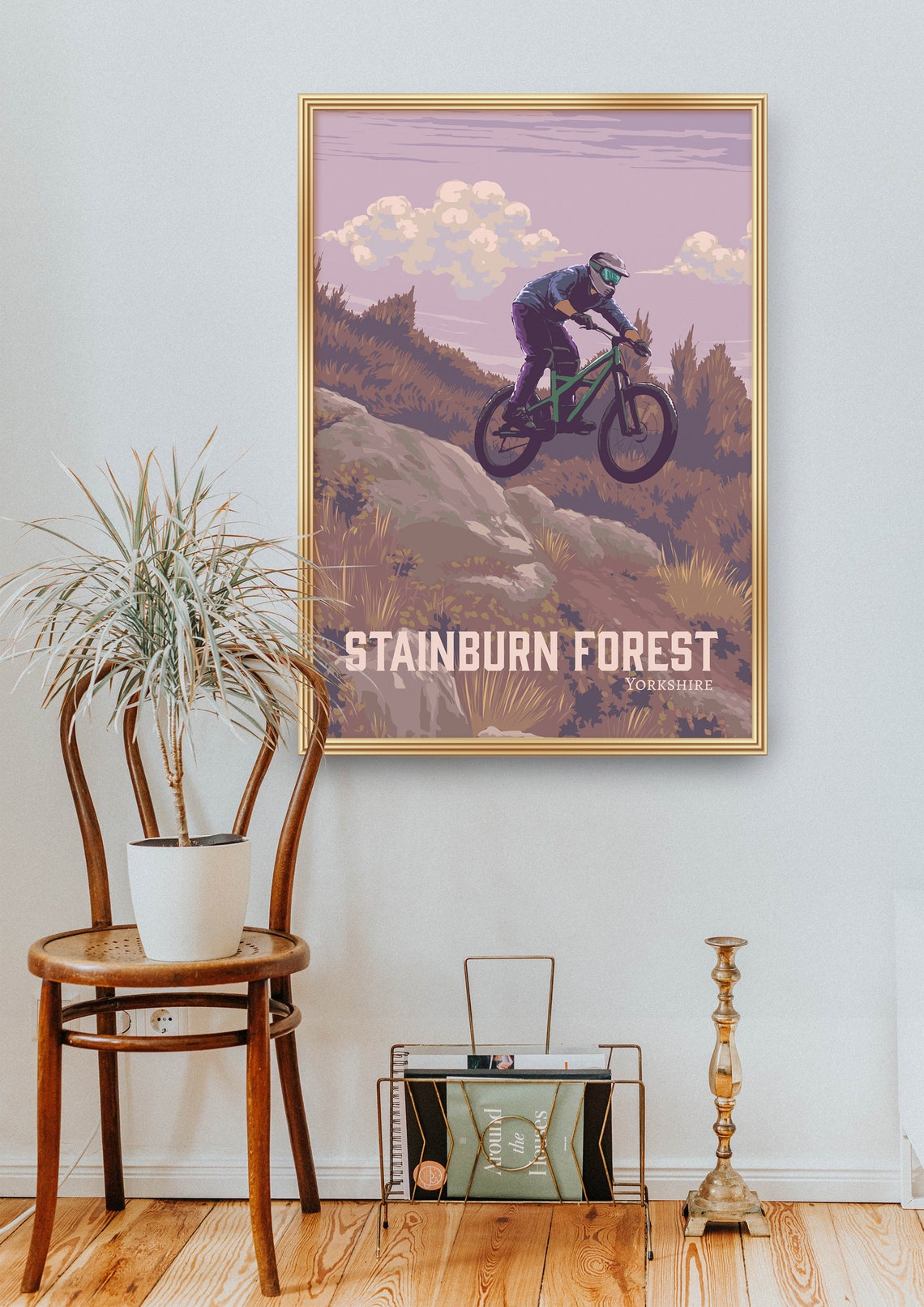 Stainburn Forest Ridge Jump Vintage Yorkshire MTB Trail Poster - Image 2