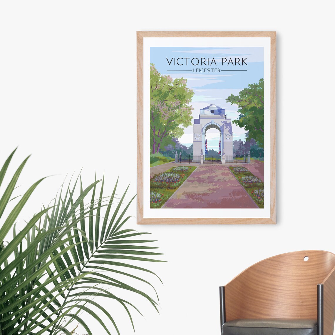 Victoria Park Leicester Vintage Travel Poster Print - Image 3