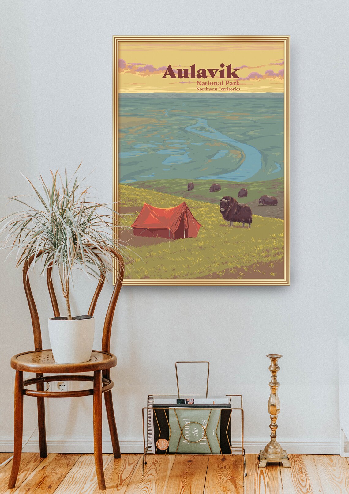 Aulavik National Park Musk Ox Arctic Tundra Camping Travel Poster - Image 2